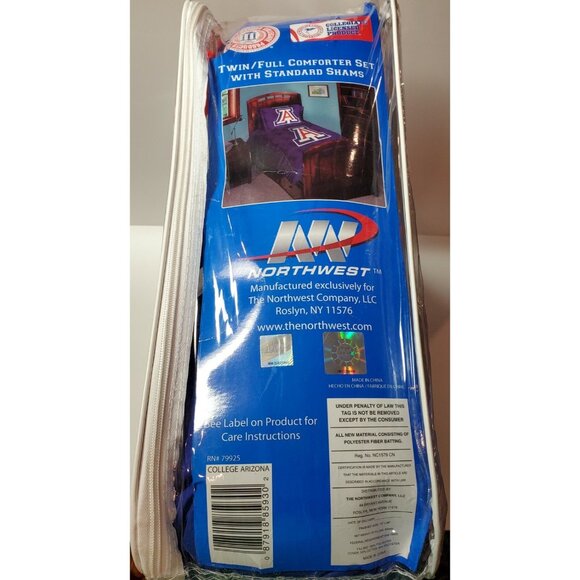 University Of Arizona Twin / Full Comforter Set 72" X 86 " Comforter 2 Shams New - Picture 5 of 5